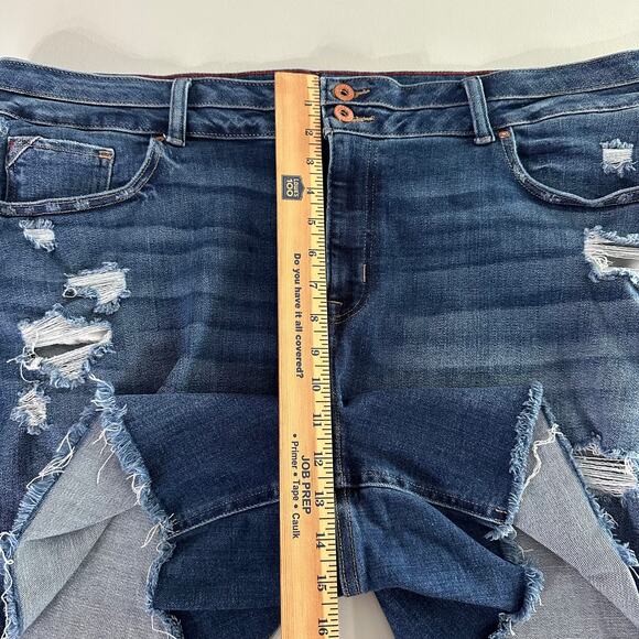 Edgely Women's Plus Size Denim Shorts 22W Distressed Stretch Casual Jean Shorts - Picture 8 of 8